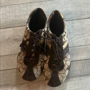 Coach Brown Signature Pattern Sneakers